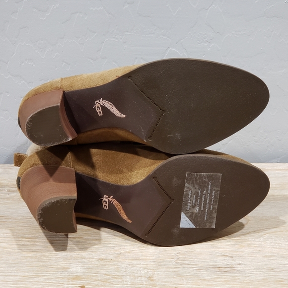 NWOB! UGG "ANALISE" Women's Suede Sheepskin High Heel Ankle Boots (8) Chestnut - Picture 8 of 10